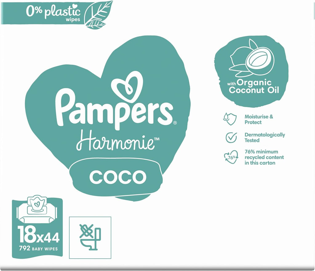 Pampers Harmonie Protect & Care baby wipes 24 Packs =1056 Wipes