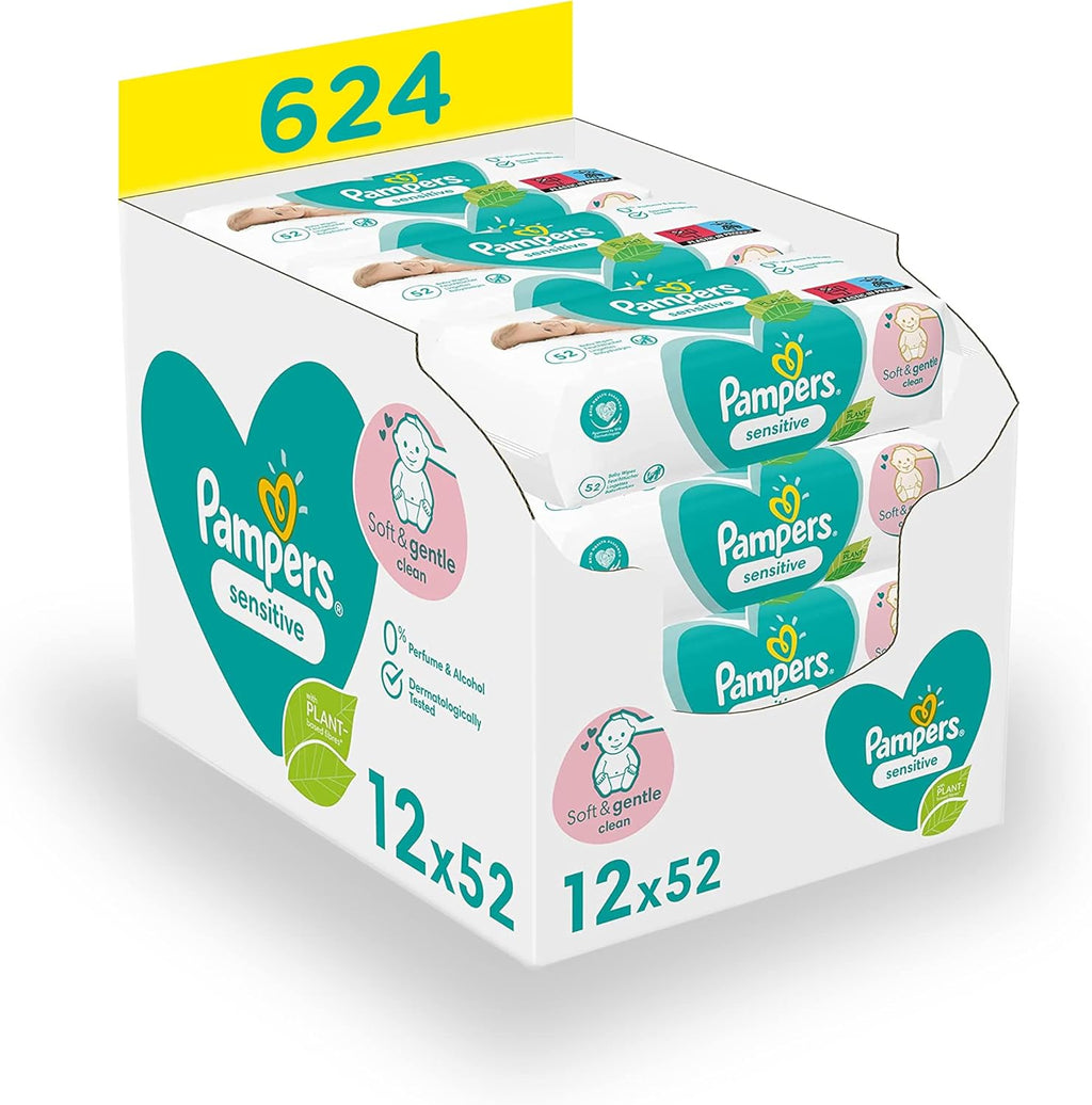 Pampers Sensitive Wet Wipes, 15 Packs, 1200 Wet Wipes PAMP14 Sensitive. 1