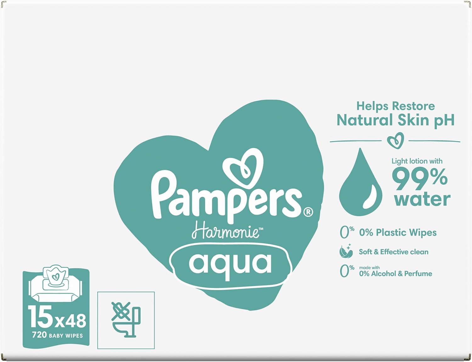 Pampers Wipes Harmonie Aqua 15x48 =720 wipes
