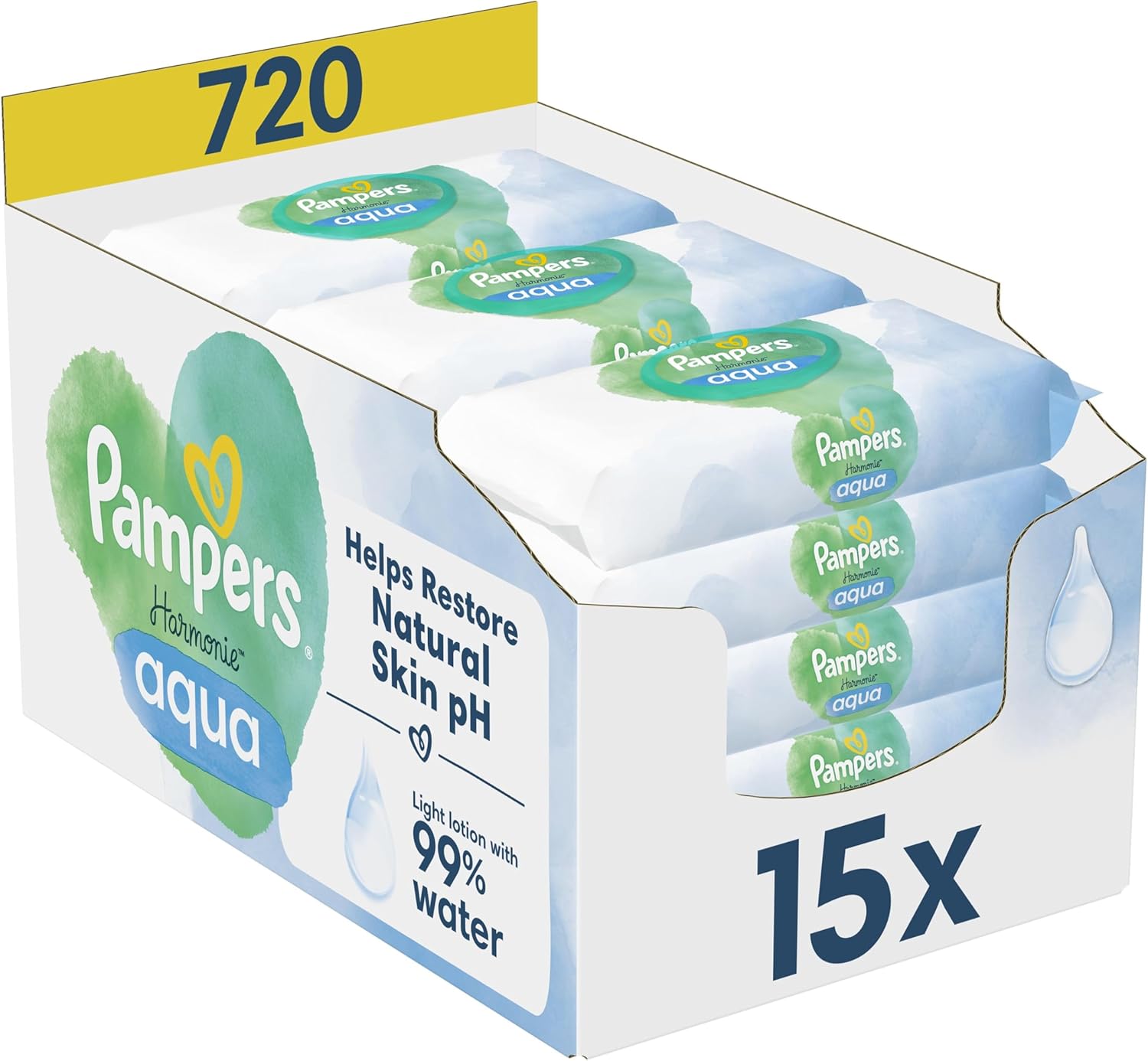 Pampers Wipes Harmonie Aqua 15x48 =720 wipes