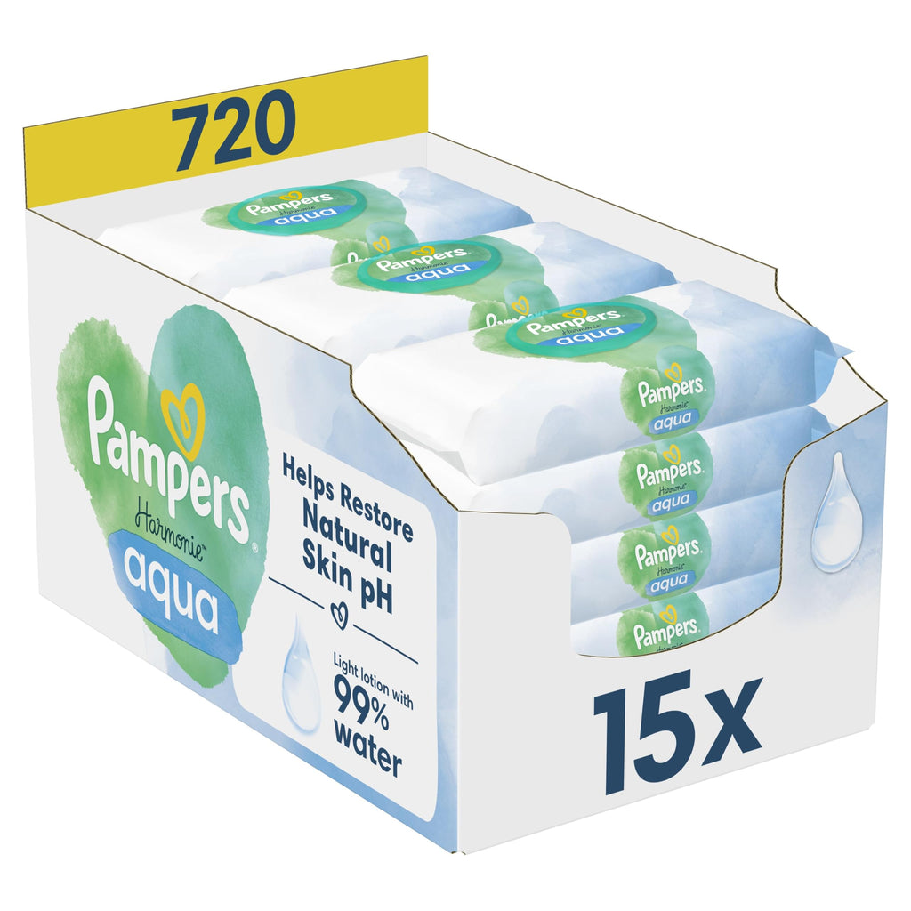 Pampers Wipes Harmonie Aqua 15x48 =720 wipes