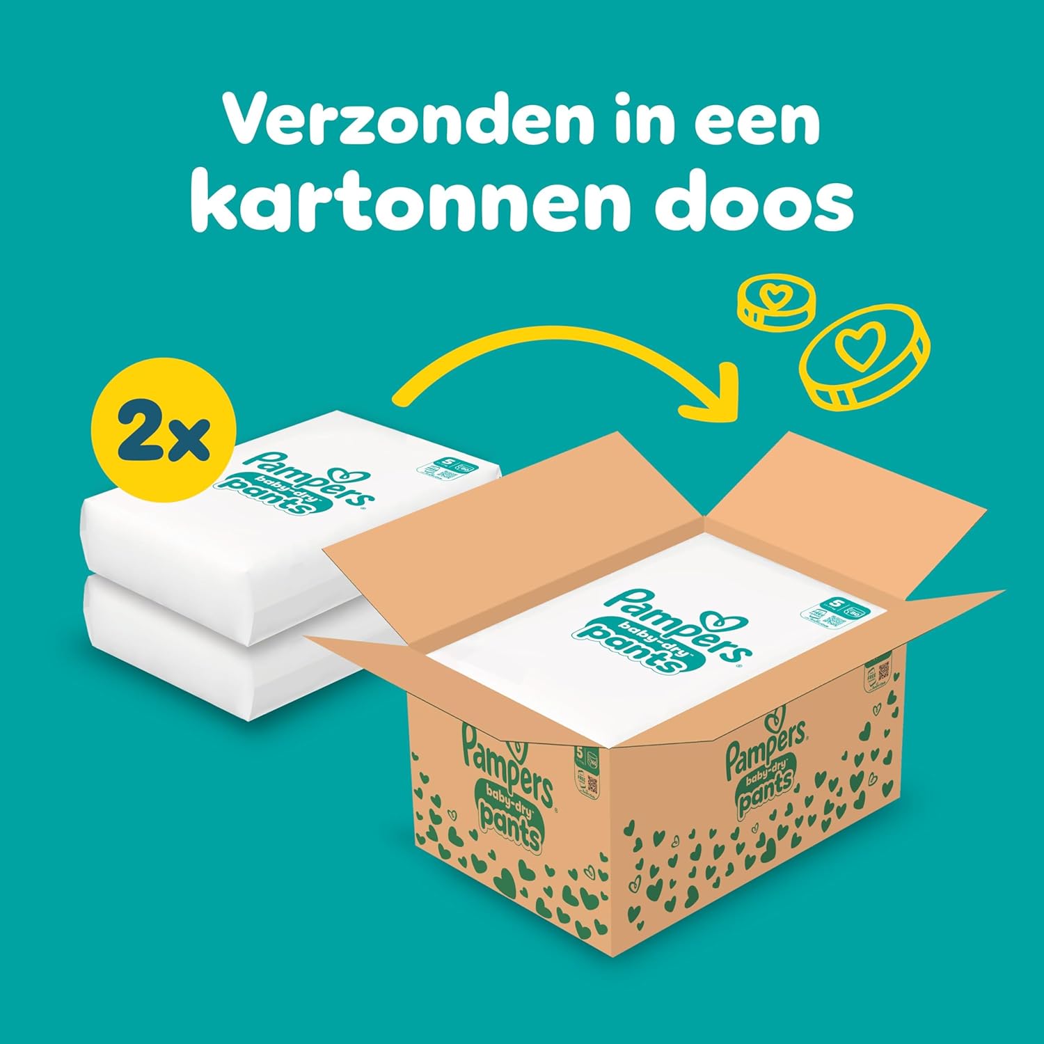 Pampers Baby-Dry Pants Size 5, 160 Pants, 11kg-17kg, 360° Fit To Help Prevent Openings and Leaks