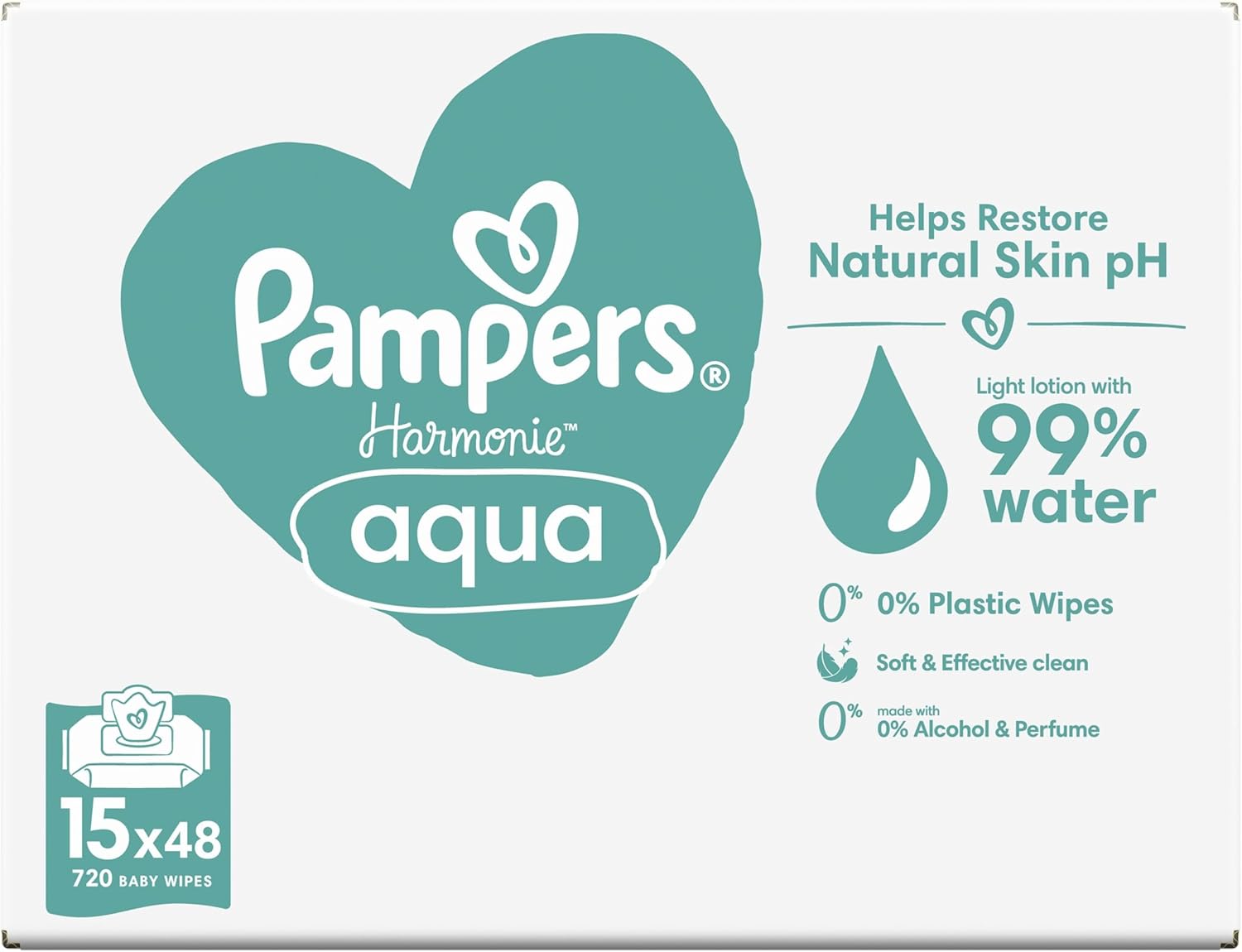 Pampers Wipes Harmonie Aqua 15x48 =720 wipes