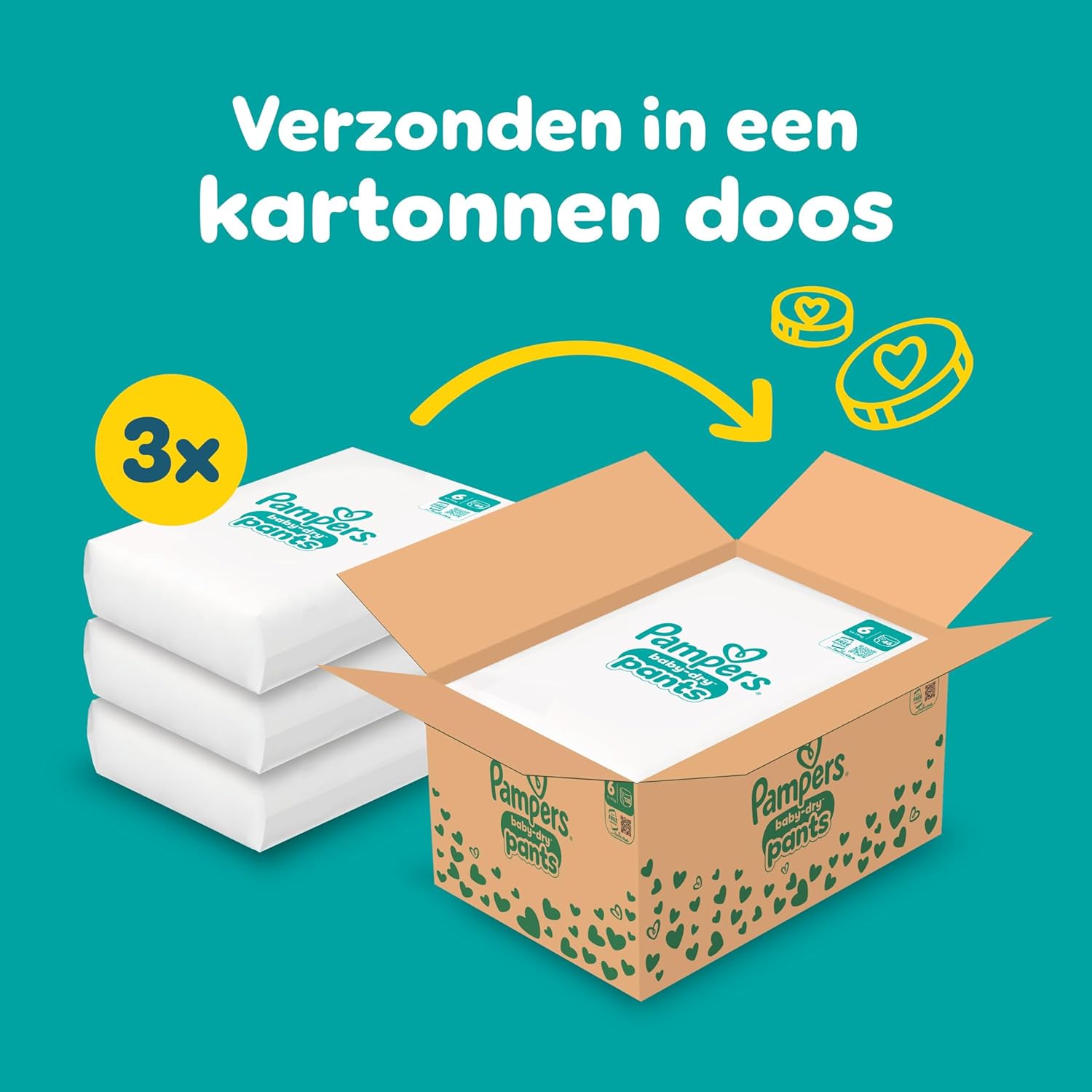 Pampers Baby-Dry Pants Size 6, 138 Nappy Pants, 13kg-19kg, 360° Fit To Help Prevent Openings and Leaks