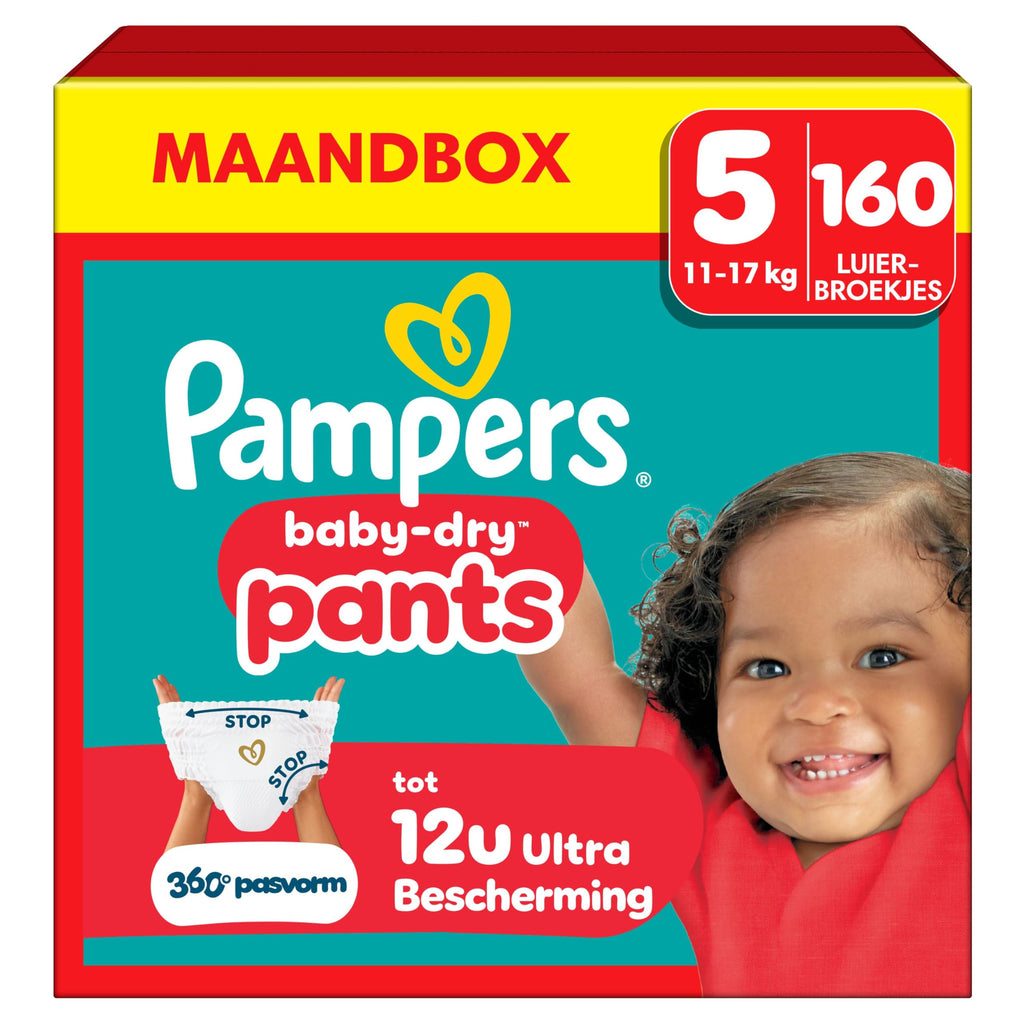 Pampers Baby-Dry Pants Size 7, 126 Diaper Bottoms, 15kg+, 360° Fit To Help Prevent Openings and Leaks
