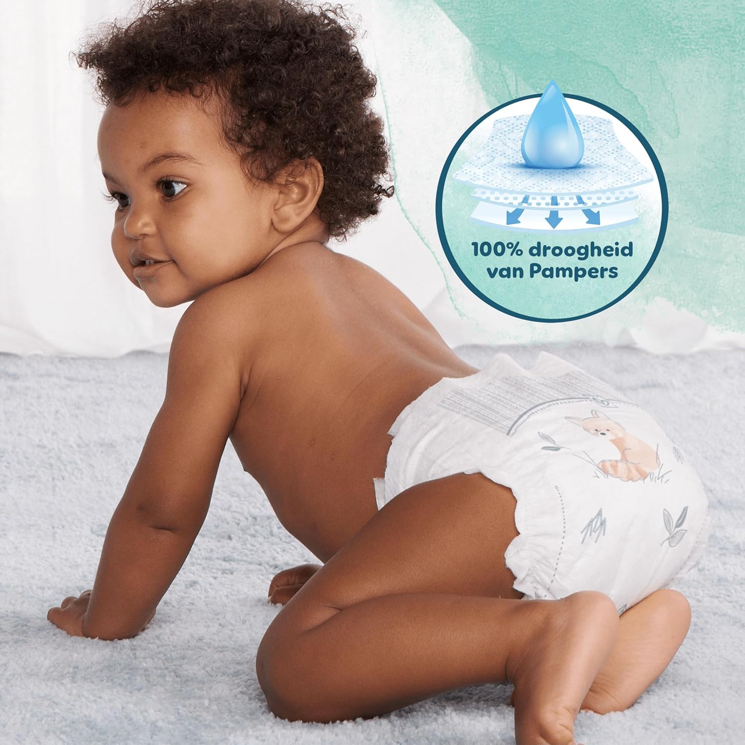 Pampers Harmony Diapers Size 1, 180 Diapers, 2kg-5kg, Soft Skin Protection with 100% Dryness of Pampers