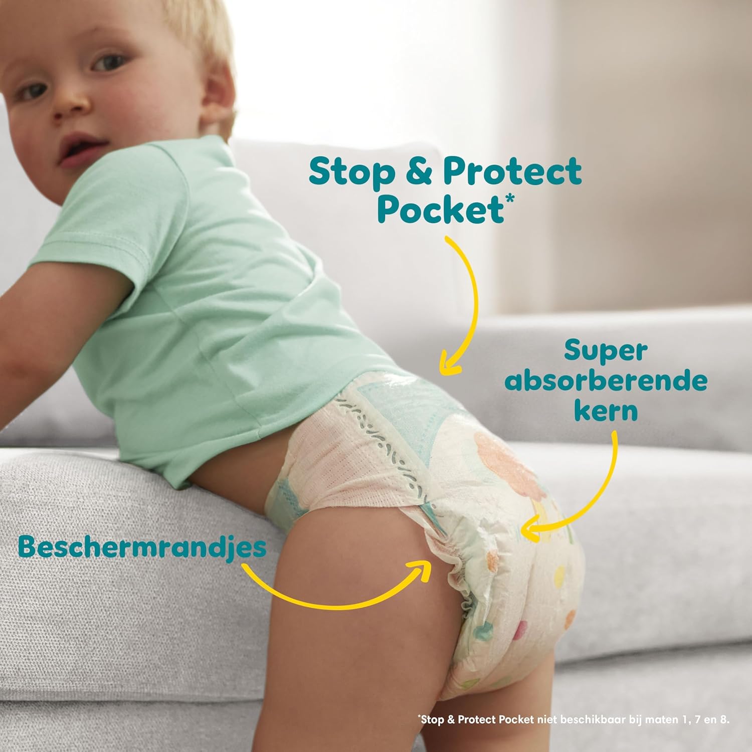 Pampers Baby-Dry Size 4+, 198 Diapers, 10kg-15kg, Up to 100% Leakproof and Comfortable Night