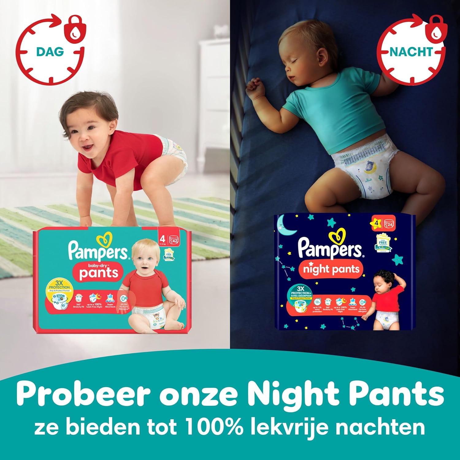Pampers Baby-Dry Pants Size 3, 192 Pants, 6kg-11kg, 360° Fit To Help Prevent Openings And Leaks, Monthly Box