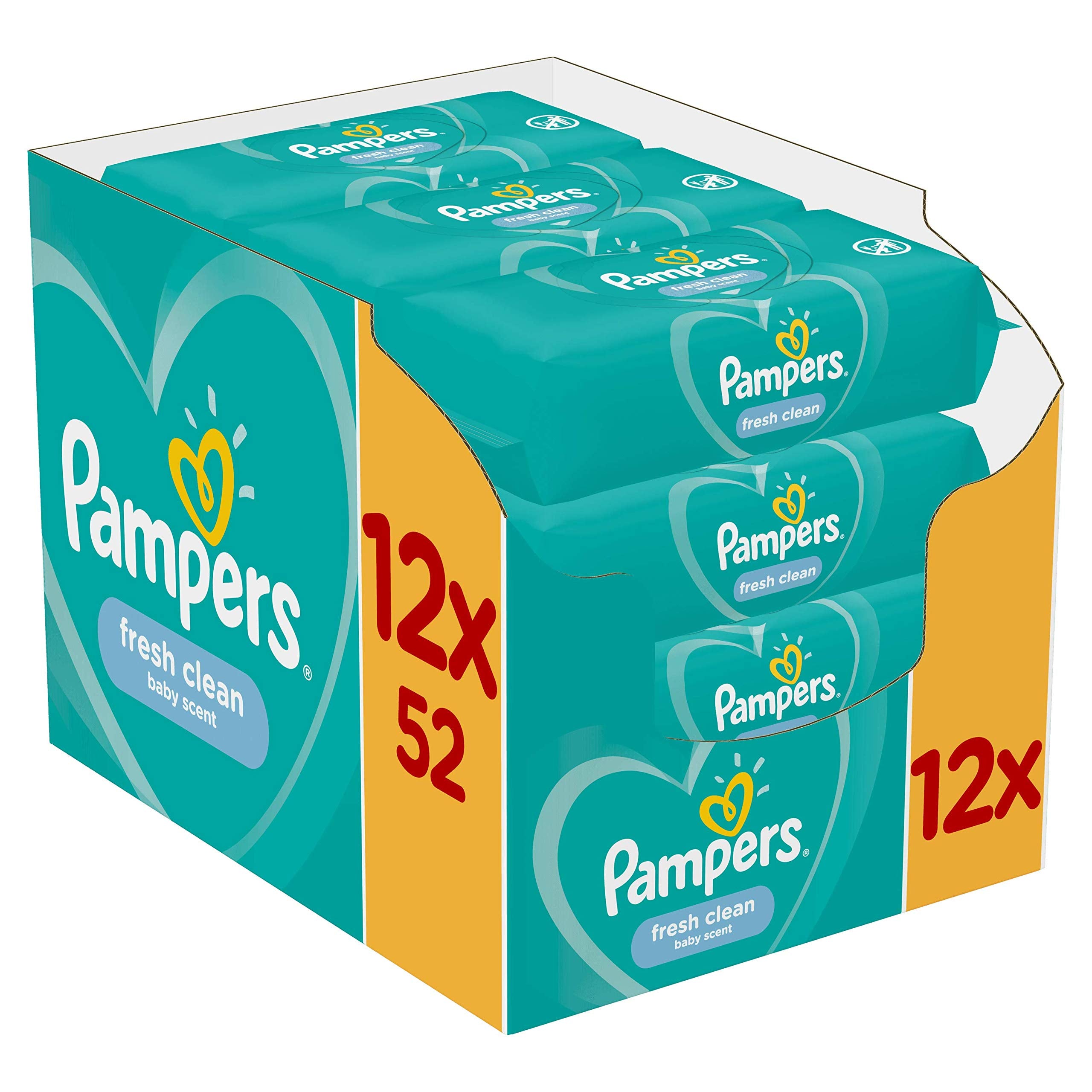 Pampers Fresh Clean Baby Wipes 12 x 52 Wipes