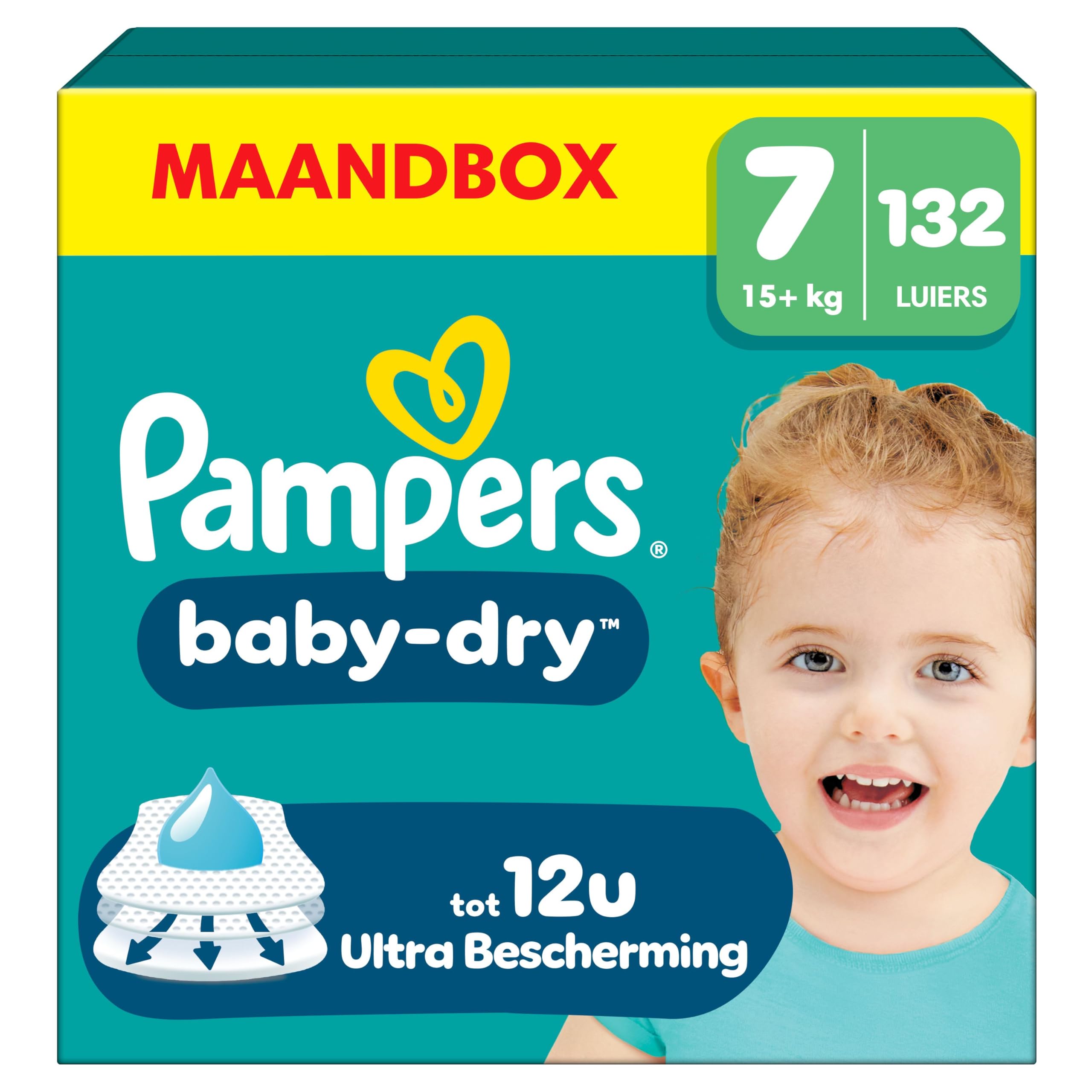 Pampers Baby-Dry Size 3, 222 Diapers, 6kg-10kg, Up to 100% Leakproof and Comfortable Night