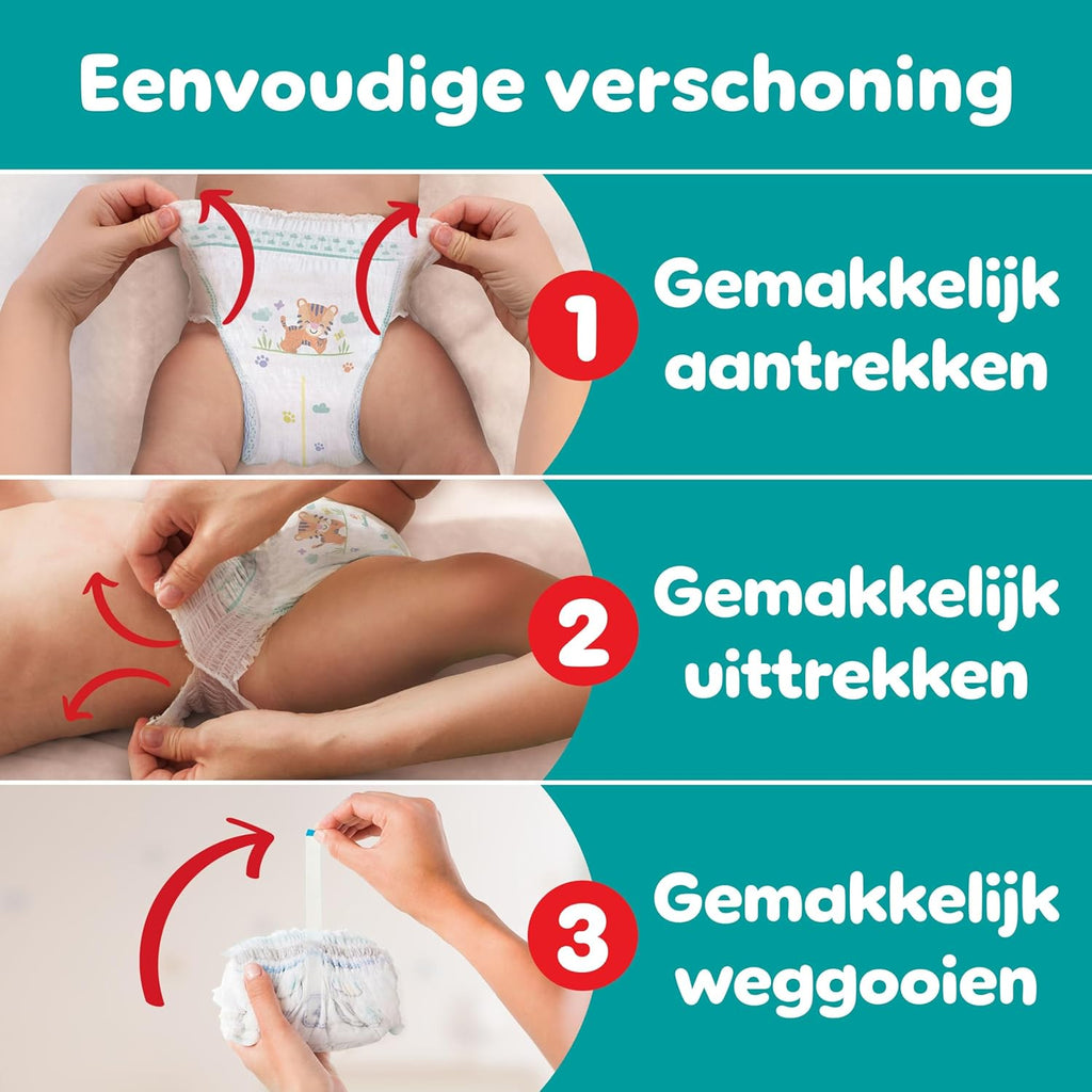 Pampers Baby-Dry Pants Size 7, 126 Diaper Bottoms, 15kg+, 360° Fit To Help Prevent Openings and Leaks