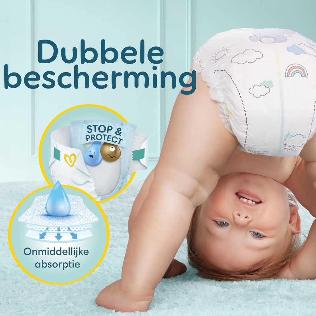 Pampers Premium Protection Size 6, 144 Diapers, 13kg-18kg, Double Protection for Skin and Against Leaks