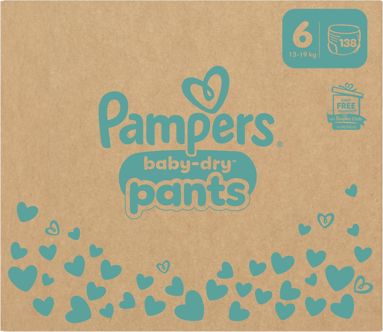 Pampers Baby-Dry Pants Size 6, 138 Nappy Pants, 13kg-19kg, 360° Fit To Help Prevent Openings and Leaks