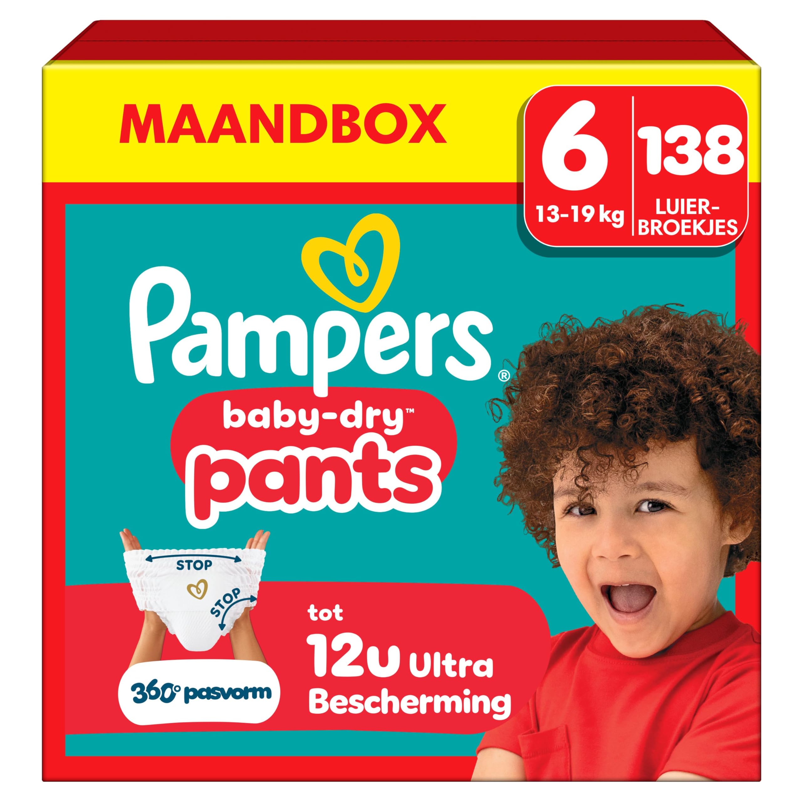Pampers Baby-Dry Pants Diaper Pants Size 4, 180 Pants, 9kg-15kg, 360° Fit To Help Prevent Openings and Leaks