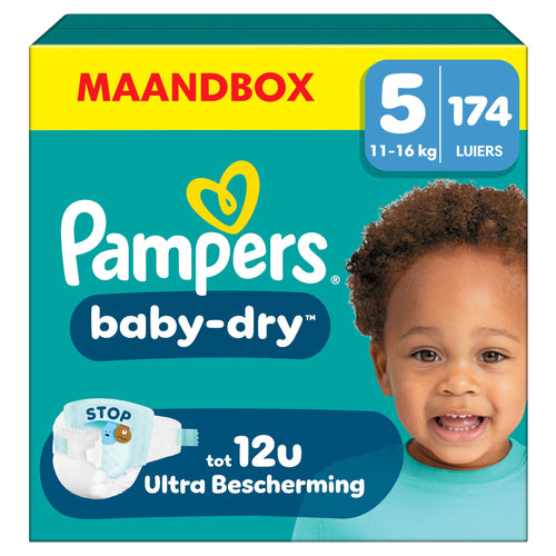 Pampers Baby-Dry Size 3, 222 Diapers, 6kg-10kg, Up to 100% Leakproof and Comfortable Night