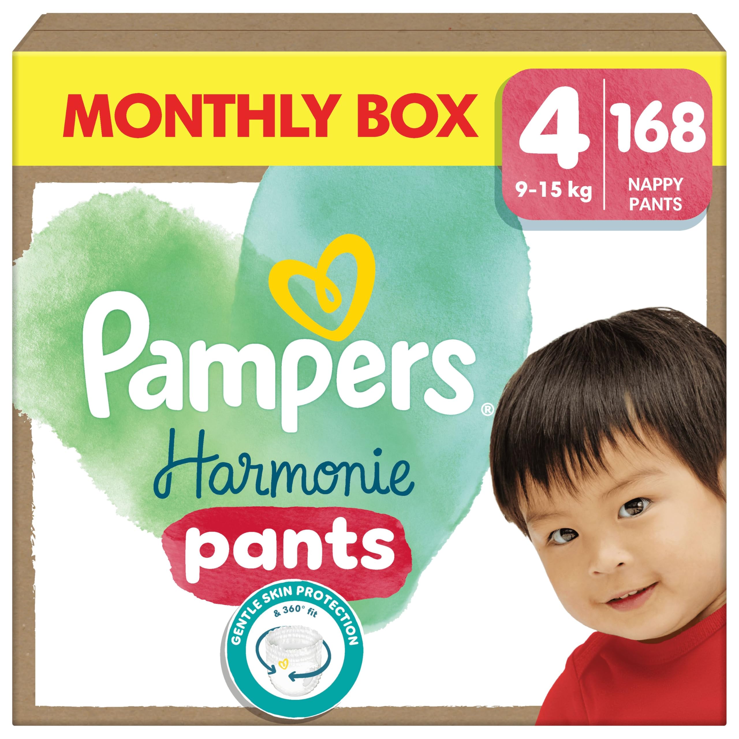 Pampers Harmonie Pants Size 6, 132Diaper Bottoms, 15kg+, Soft Skin Protection and 360° Comfortable Fit