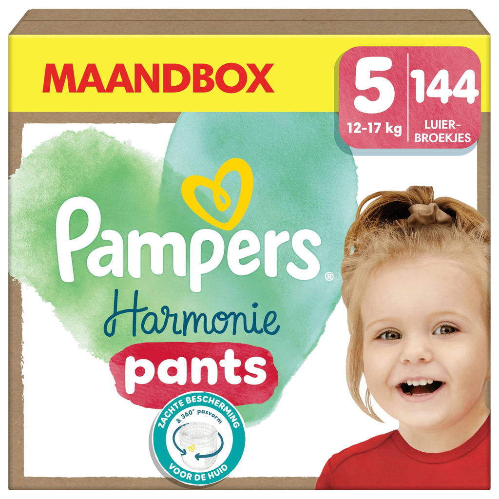 Pampers Harmonie Pants Size 6, 132Diaper Bottoms, 15kg+, Soft Skin Protection and 360° Comfortable Fit