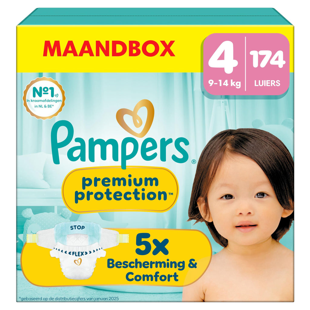Pampers Premium Protection Size 3, 204 Diapers, 6kg-10kg, Double Protection for Skin and Against Leaks