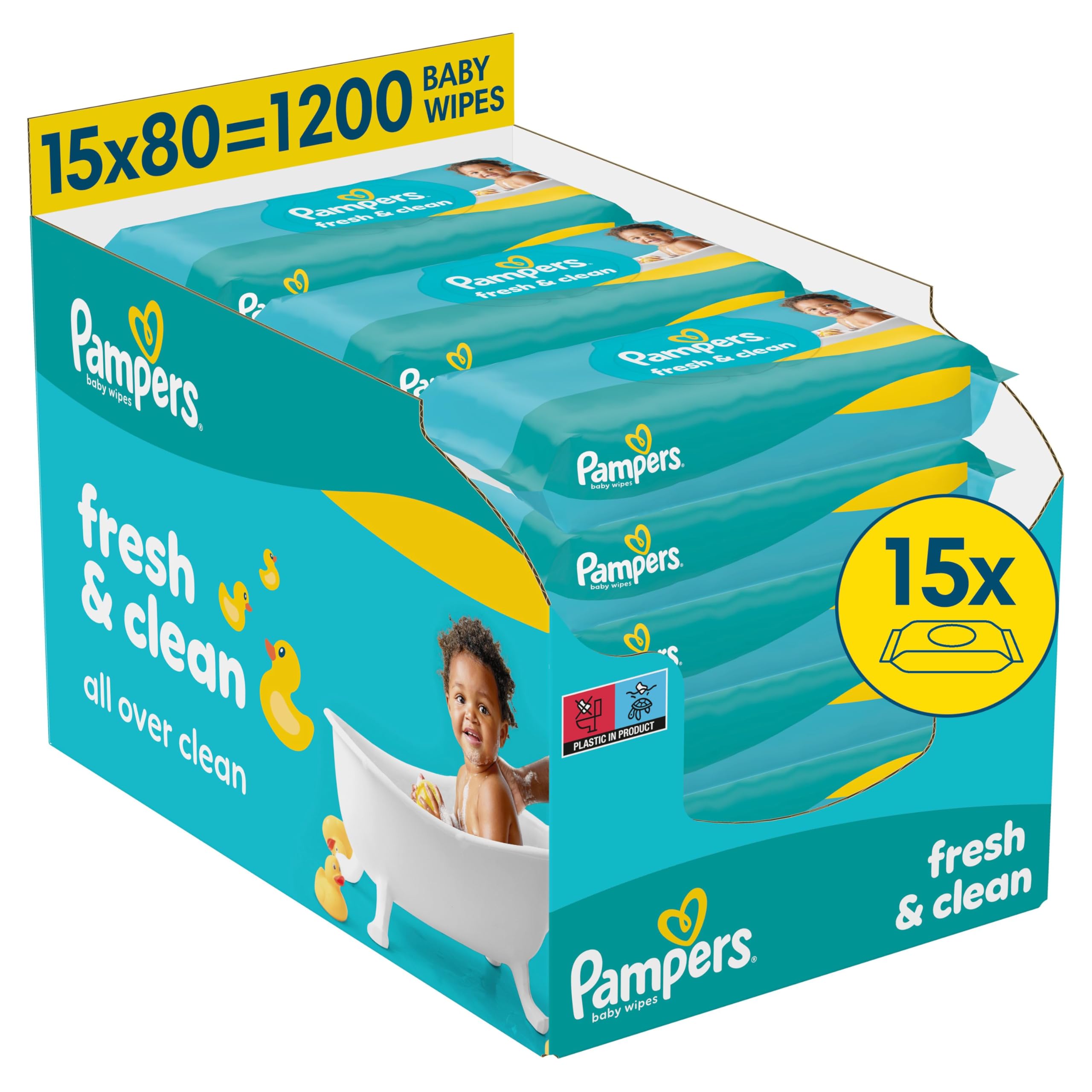Pampers Fresh Clean Baby Wipes 12 x 52 Wipes