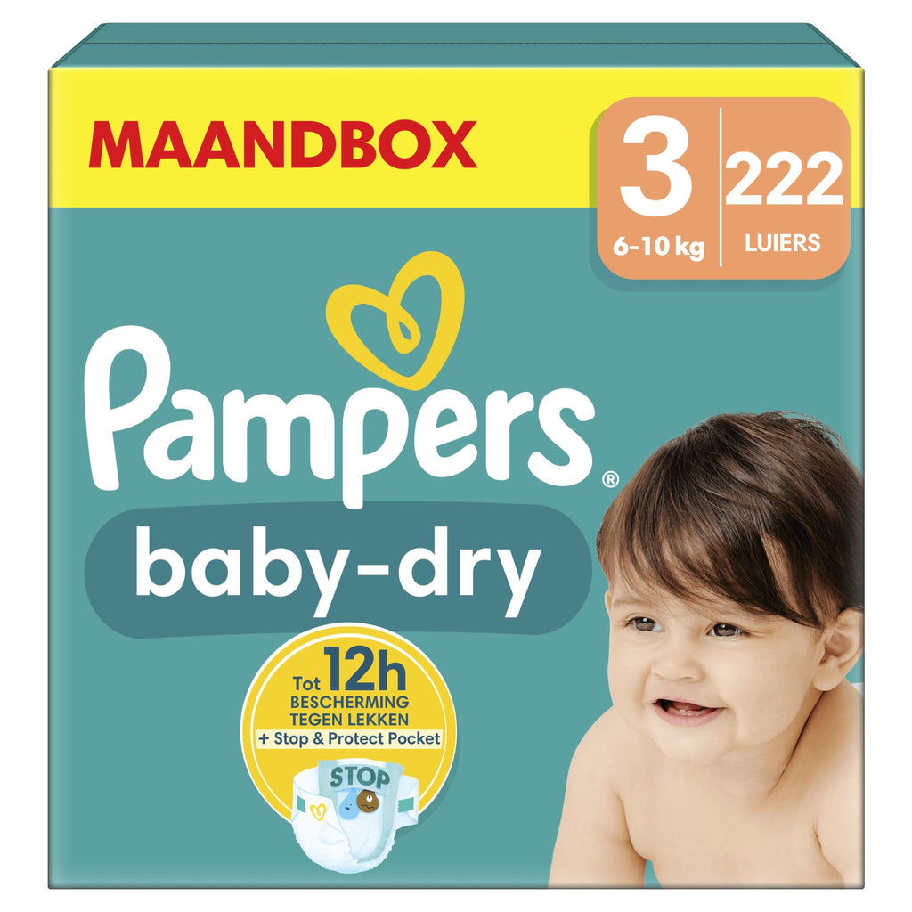 Pampers Baby-Dry Size 7, 132 Diapers, 15kg+, Up to 100% Leakproof and Comfortable Night