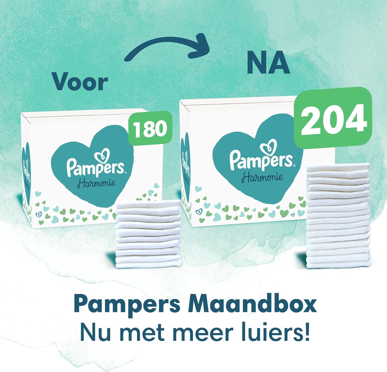 Pampers Size 3 Diapers (6-10kg), Harmony, 204 Diapers, Monthly Box, Soft Skin Protection And Vegetable Ingredients