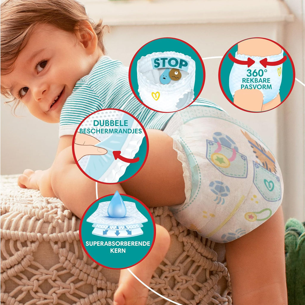 Pampers Baby-Dry Pants Size 3, 192 Pants, 6kg-11kg, 360° Fit To Help Prevent Openings And Leaks, Monthly Box